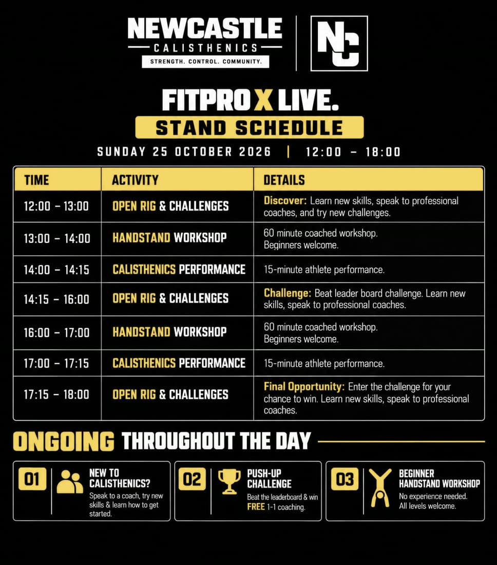 FPX Live — Sunday 25 October, stand schedule
